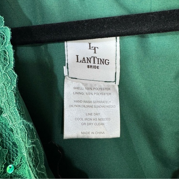 Lanting Forrest green Fit & Flare Sequined Maxi Dress Wedding Christmas Gown - Picture 5 of 6